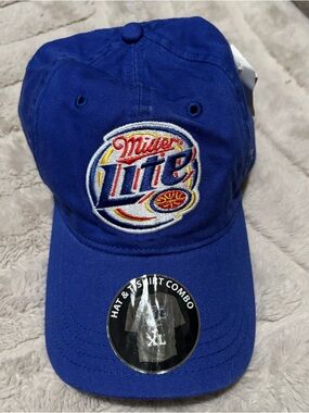Miller Lite Baseball Hat Cap Miller Time Cap Hat Adjustable Adult Hat Blue Cap